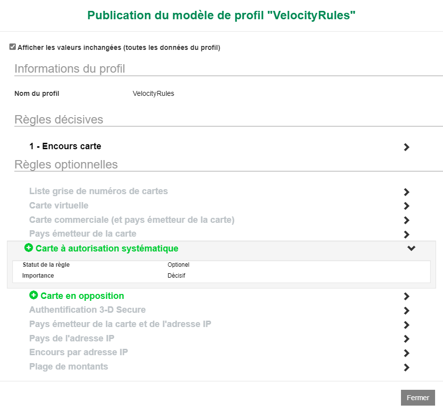 image montrant les modifications faites sur un profil