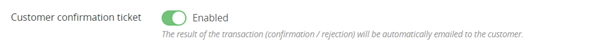 Activation de la notification de ticket de confirmation client